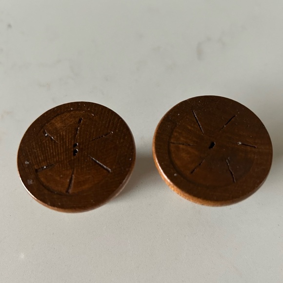 Vintage Miniature lathe-turned wooden candle holders - Picture 4 of 5